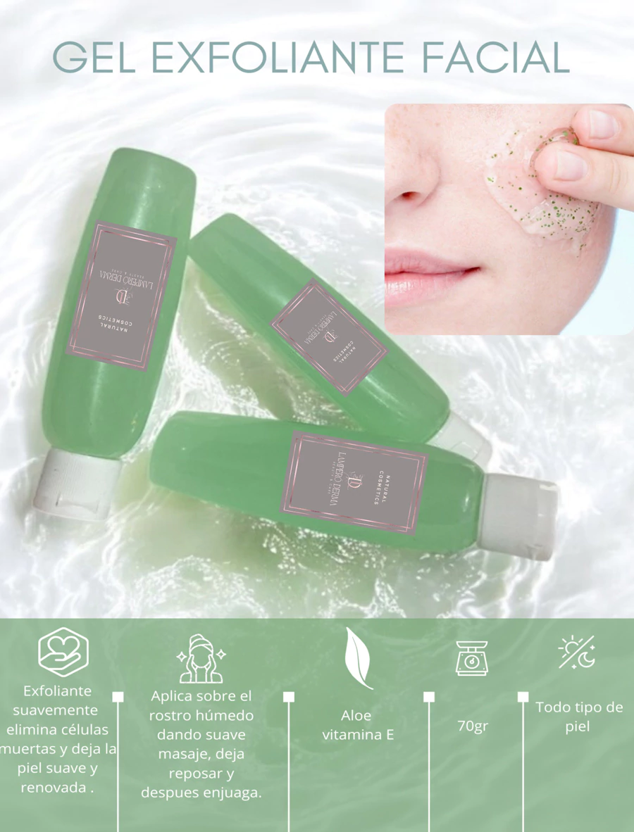 Gel exfoliante facial aloe + vitamina E