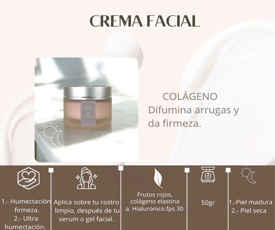 Crema facial colágeno